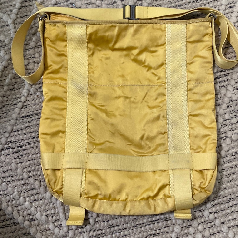 Mandarina Duck yellow large purse tote crossbody adjustable strap bag